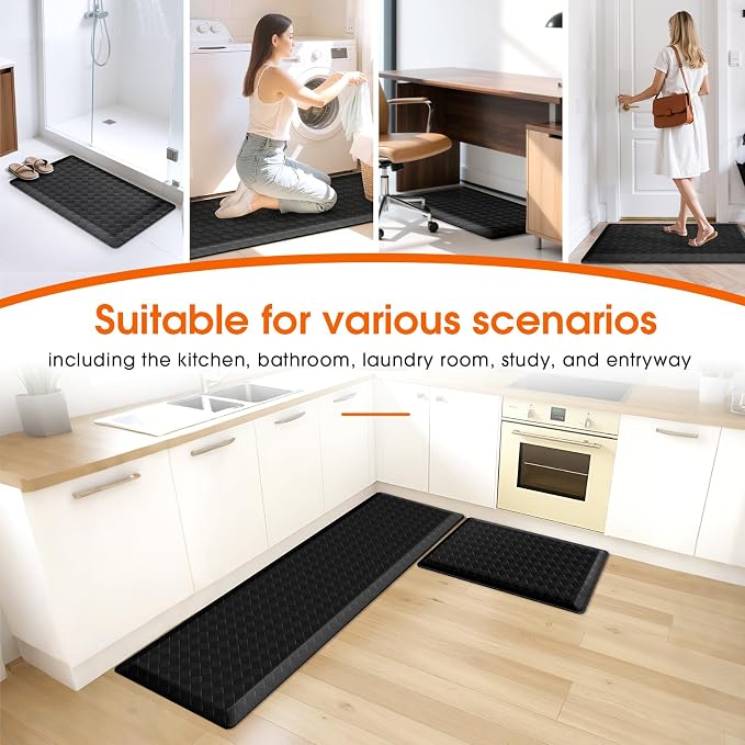 TranquilRelax 4/5 Inch Thick Anti-Fatigue Kitchen Mats 2Pcs, Cushioned Non-Slip - Image 7