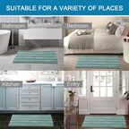 H.VERSAILTEX Bath Mats for Bathroom Non Slip Extra Thick Chenille Striped Bath - Image 6