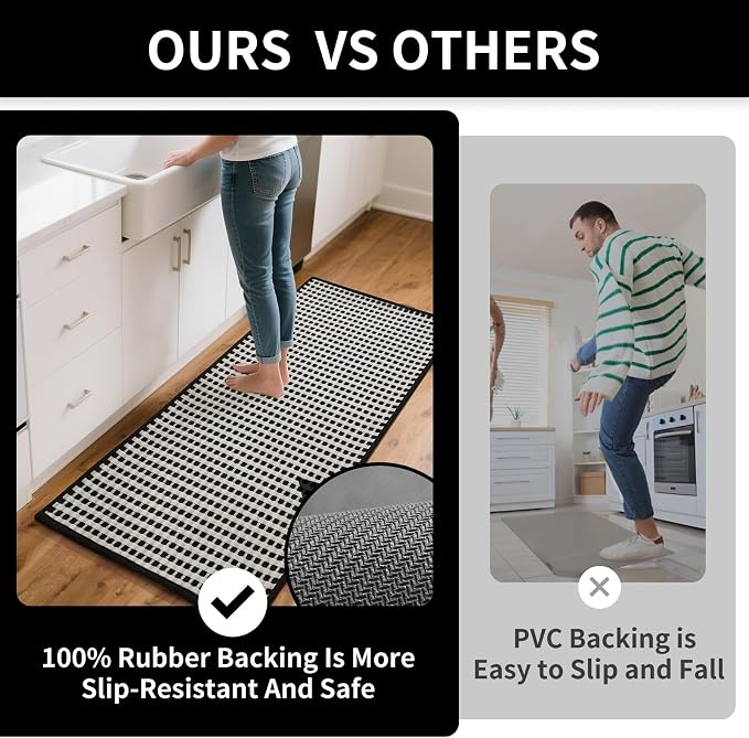 YDKGL Kitchen Rugs Non Slip Washable, Rubber Backing Soft Chenille Braided - Image 6