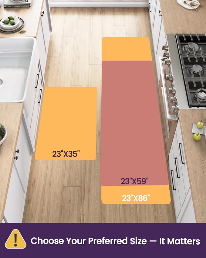 DEXI Kitchen Floor Mats Cushioned Anti Fatigue Runner Rug, 23x86 Mottled Brown - Image 2
