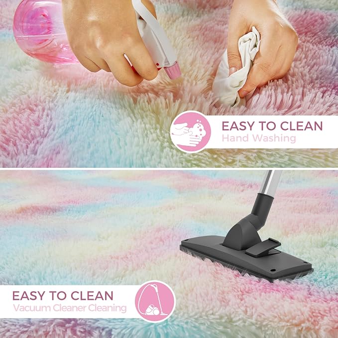 Ultra Soft Rug for Living Room, 5X8 Fluffy Shag Area Rug for Bedroom, Modern - Image 7