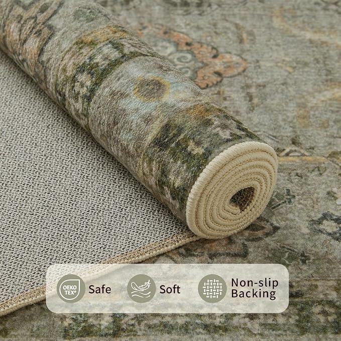 Rugxara 10x14 Area Rugs for Living Room Bedroom, Large Washable Rug, Vintage - Image 5