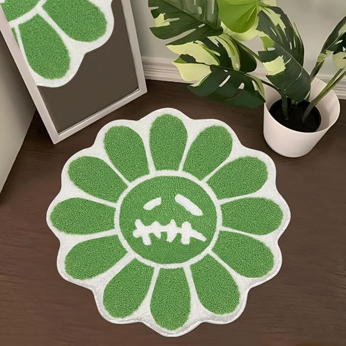 Trippy Happy Face Rug Cool Rugs Tufted Quick Dry Bath Mats by Shovagy