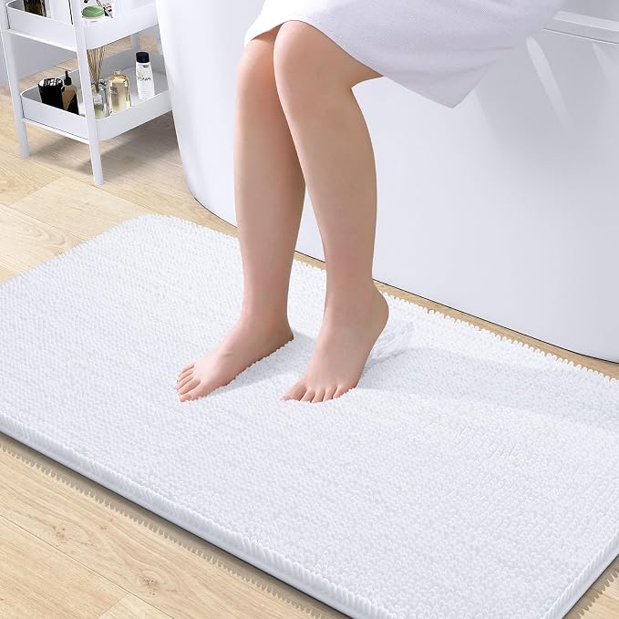 OLANLY Large Bathroom Rugs 40x24, Extra Soft Absorbent Chenille Bath Rugs by OLANLY