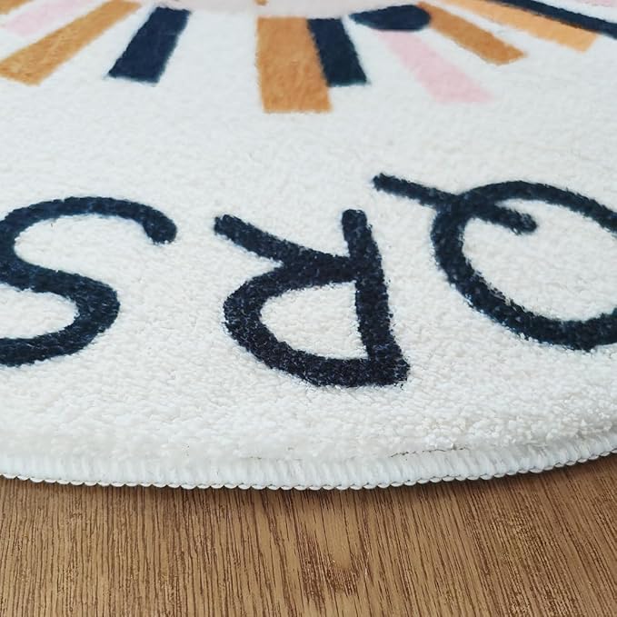Poowe ABC Lion Kids Room Rug, 47.2" Round Washable Area Rugs - Image 7