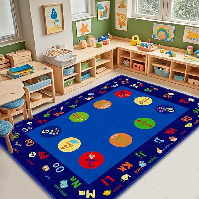 Large Classroom Rug, 6.56Ft ×9Ft Kids ABC Rugs - Image 2