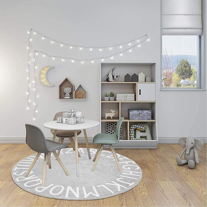 Topotdor Round Kids Play Rug Alphabet Nursery Area Rug Extra Large Soft - Image 7