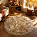 EasyJoy Faux Sheepskin Rug, Fluffy Faux Fur Rug, Ultra Soft Shag Area Rug - Image 3