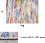 tchdio 5x7 Area Rugs for Living Room, Colorful Modern Abstract Area Rug - Image 6