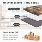 Fluffy Rugs for Living Room, 6x9 Ft Abstract Brown Shag Area Rug, Soft Large - Image 6