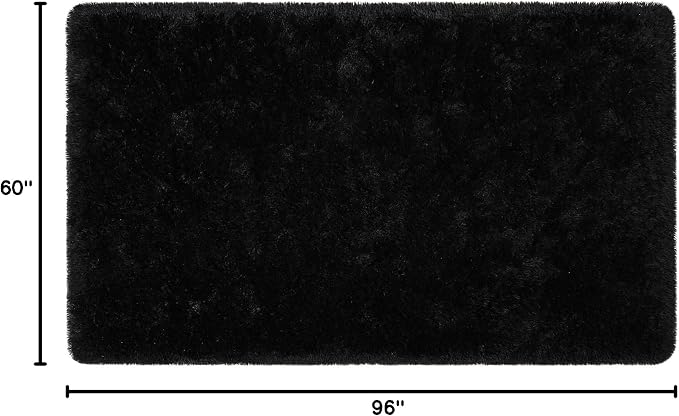 BENRON Fluffy Rugs for Living Room 5x8 Black, Washable Large Area Rugs for - Image 2