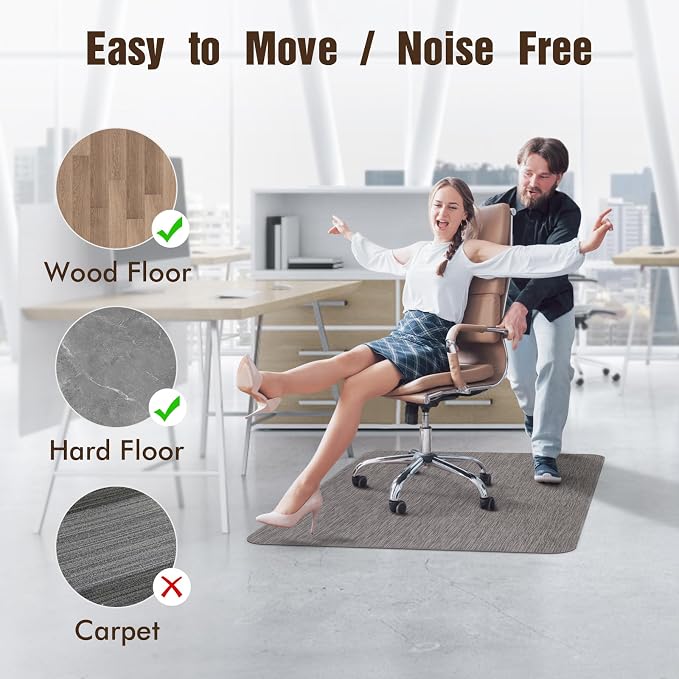 Blvornl Office Chair Mat for Hardwood Floor, Large Anti-Slip Hard Floor - Image 5