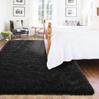 ISEAU Black Rug Super Soft Shaggy 4x6 Feet Rugs - Image 7