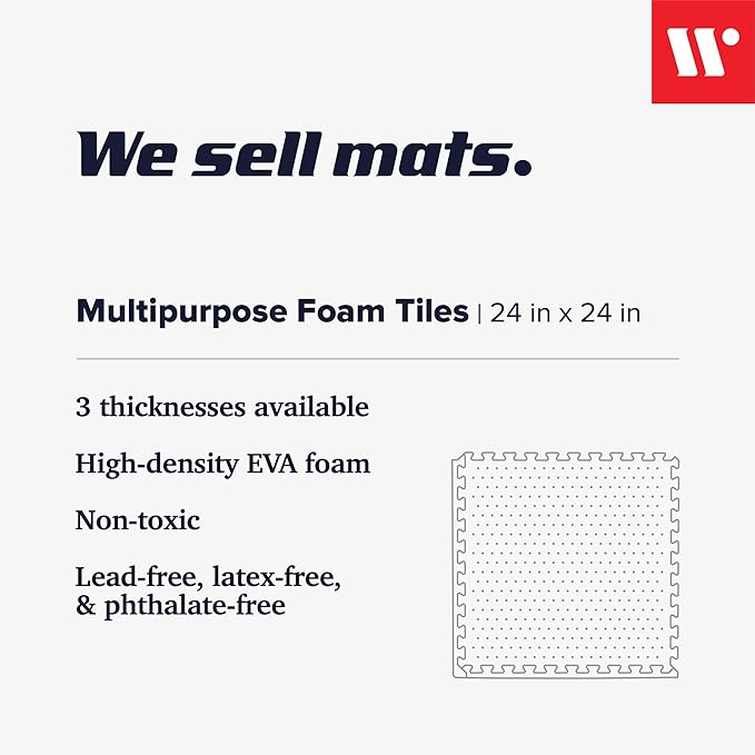 We Sell Mats 3/8" Thick Multipurpose EVA Foam Exercise Floor Mat, Interlocking - Image 2