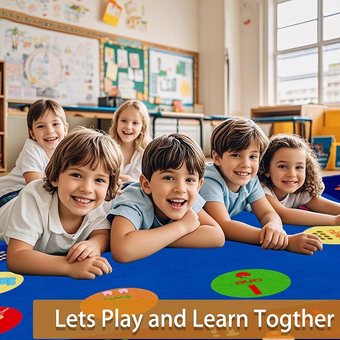Large Classroom Rug, 6.56Ft ×9Ft Kids ABC Rugs - Image 8
