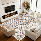 GarveeHome 6x9 Washable Rug for Living Room Checkered Non-Slip Throw Rug Low by GarveeHome