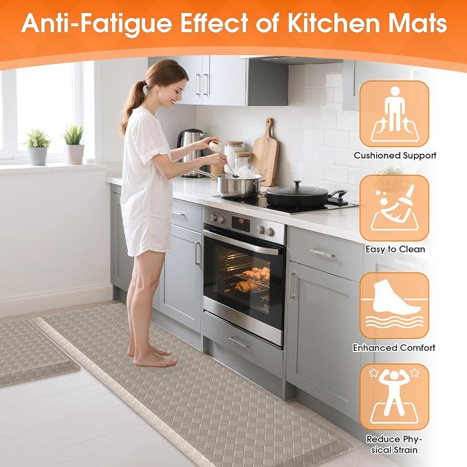 TranquilRelax 4/5 Inch Thick Anti-Fatigue Kitchen Mats 2Pcs, Cushioned Non-Slip - Image 4