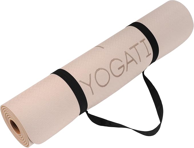 YOGATI® Yoga Mat with Strap with Alignment Lines. Home Workout Mat - Image 6