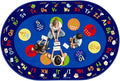 Large Oval Classroom Rug, 6×9Ft ABC Rugs by Bodoniy