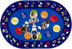 Large Oval Classroom Rug, 6×9Ft ABC Rugs by Bodoniy