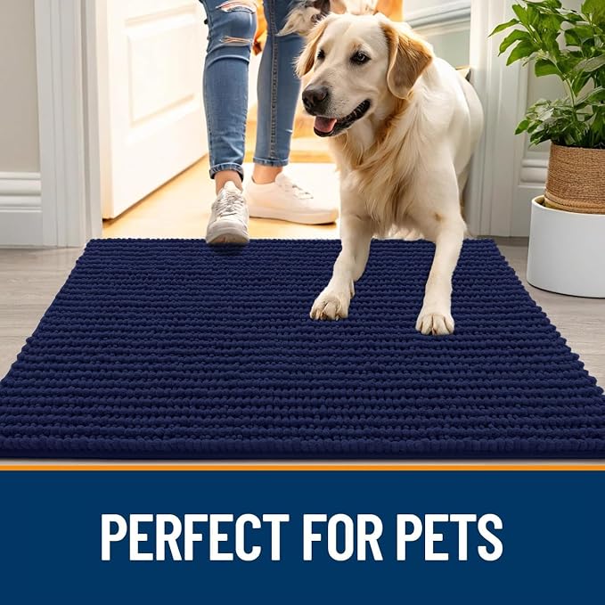 OLANLY Dog Door Mat for Muddy Paws 40x32, Ultra Absorbent Chenille Mud Doormat - Image 6