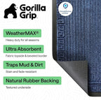 GORILLA GRIP 100% Waterproof All-Season WeatherMAX Doormat, US Designed Natural - Image 2