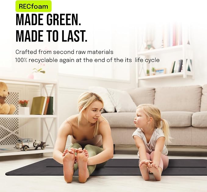 Gogokiwi Large Yoga Mat – 1/4" & 1/2" Thick Exercise Mats - Image 6