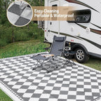 HUGEAR Outdoor Waterproof Rug 6'x9' Plastic Straw Rugs Washable Reversible - Image 5