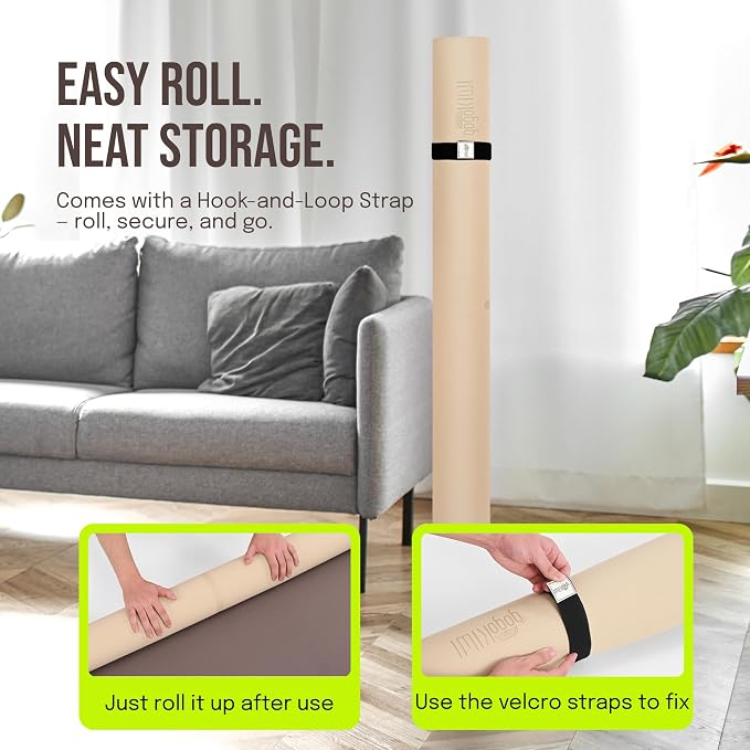 Gogokiwi Large Yoga Mat – 1/4" & 1/2" Thick Exercise Mats - Image 5