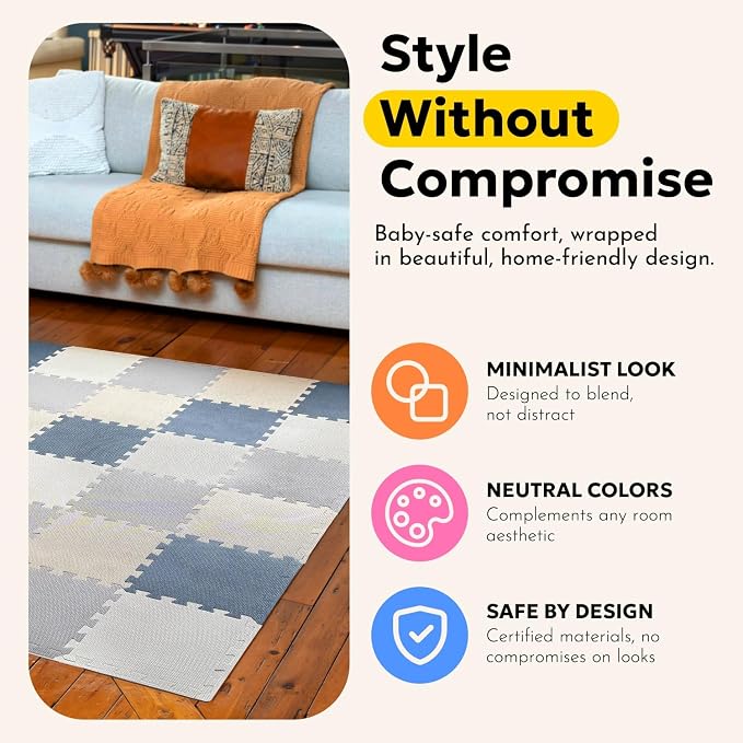 MioTetto Baby Play Mat, Soft Foam Floor Tiles - Image 5