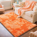 Mottling Orange Fluffy Rug Shag Area Rug, 2x4 Area Rugs by Yongyangjuxi