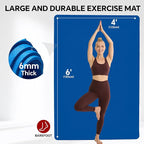 Stepwaver Extra Large Yoga Mat 6'x4', Ultra Durable, Wide Workout Mat, Wide - Image 2