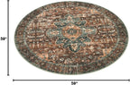 Moynesa Ultra-Thin Washable Round Rug - 5ft Entryway Round Rug Vintage Kitchen - Image 2