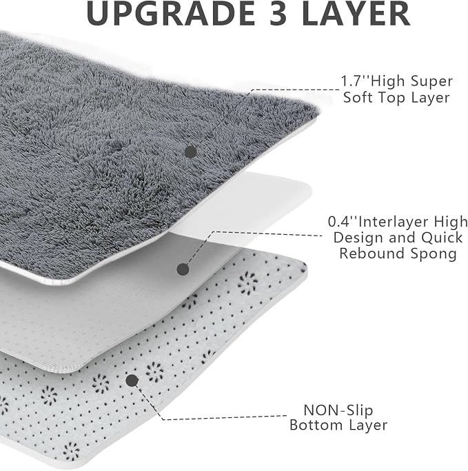 Shag Runner Rug for Bedroom Living Room 2x6 Upgrade Non-Slip Fluffy Soft - Image 8
