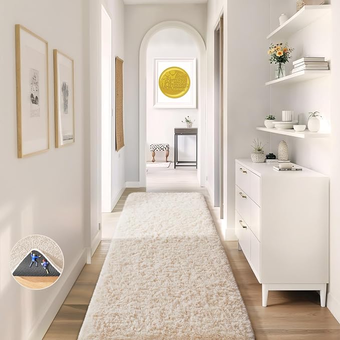 Ophanie Runner Rug for Hallway, 2x7 Washable Non-Slip Fluffy Soft Bedside Rugs by Ophanie