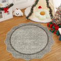 GarveeHome Scalloped Washable Round Rugs, Non-Slip Soft Round Rug 4 ft by GarveeHome