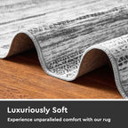 2x10 Runner Rug Machine Washable Non Slip Area Rug Distressed Neutral Moroccan - Image 4