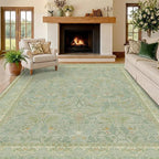 Large 8x10 Bedroom Area Rug, Washable Living Room Rugs, Floral and Botanical - Image 3