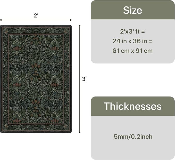 GENIMO 2x3 Washable Rug, Non Slip Front Door Mat - Image 2