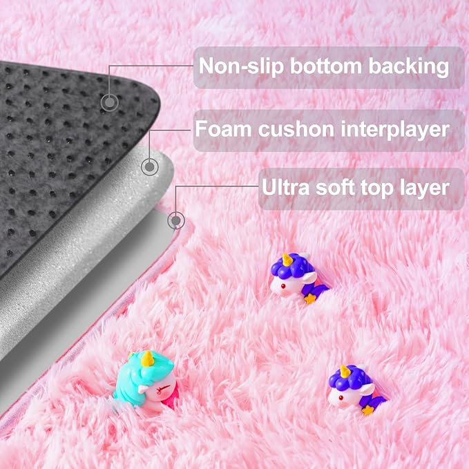 qulint Pink Rugs for Living Room, Large Fluffy 6x9 Area Rugs for Bedroom - Image 6