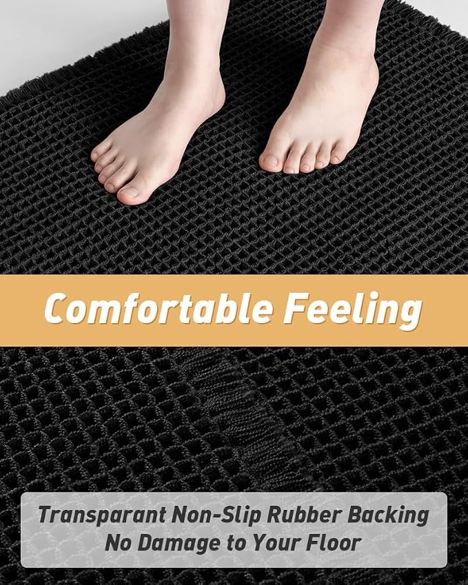 AMOAMI Upgraded Waffle Bath Mat, Super Absorbent Non Slip Bath Mats - Image 4