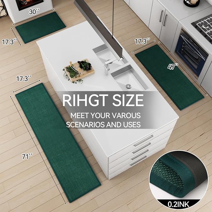 SUMLANS Kitchen Mat Set of 2 PCS, Christmas Cushioned Non Slip Rugs - Image 2