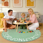 Topotdor Round Kids Play Rug Alphabet Nursery Area Rug Extra Large Soft - Image 8