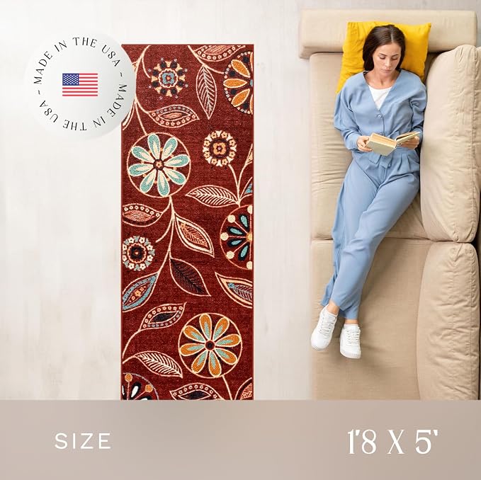 Maples Rugs Reggie Floral Runner Rug - Image 3