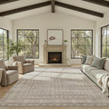 8x10 Washable Area Rug for Living Room, Extra Large Neutral Vintage Boho Rugs by Rugxara