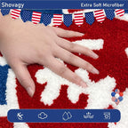 Trippy Happy Face Rug 4th of July Bathroom Rugs Patriotic Independence Day - Image 6