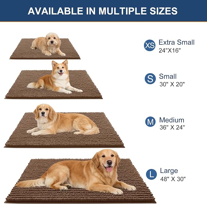 OLANLY Dog Door Mat for Muddy Paws 30x20, Ultra Absorbent Chenille Mud Doormat - Image 2