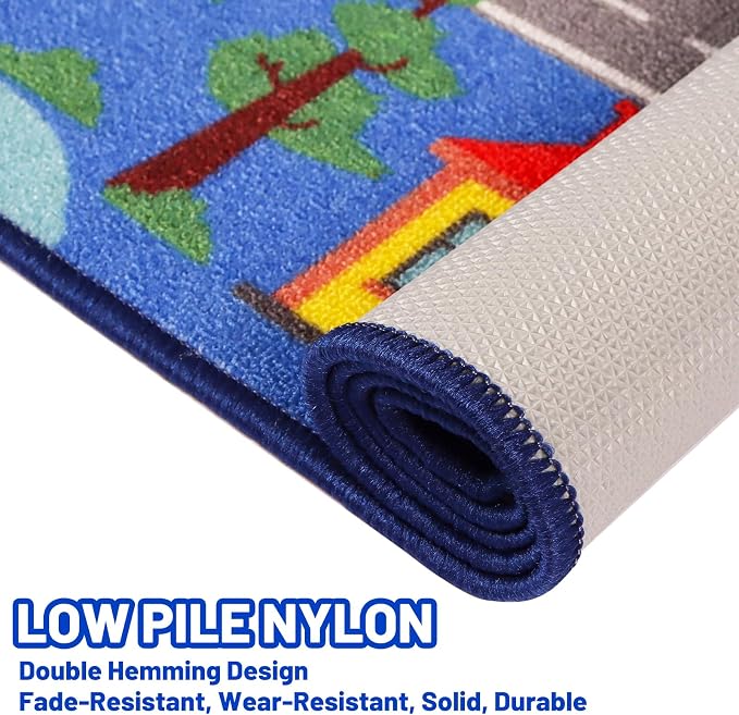 Kids Carpet Playmat Rug 59"x39.4", Car Rug - Image 4