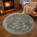 EasyJoy Faux Sheepskin Rug, Fluffy Faux Fur Rug, Ultra Soft Shag Area Rug - Image 5