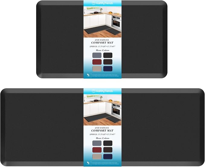 HappyTrends 2 PCS Kitchen Mat Cushioned Anti-Fatigue Floor Mat, Heavy Duty by HappyTrends